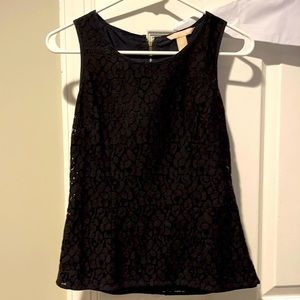 Black lace top from Banana Republic
